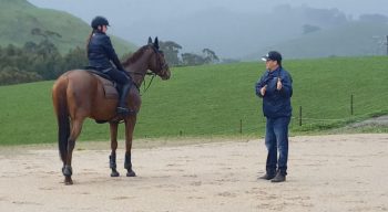 Wes instructing Ebony on Yarni