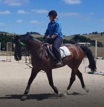Sarah proudly rode Oaks Volta